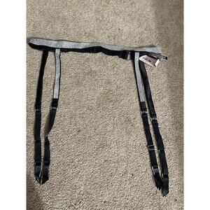 Victoria’s Secret Rhinestone Garter Belt Black Silver Sparkle NWT